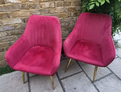 Velvet chairs fuchsia pink - chairs,