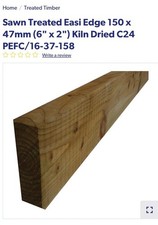 Timber 150mm x 47mm x 3m kiln dried C24 graded timber.12p