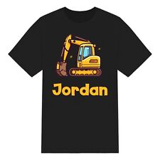 Personalised Cute Cartoon Excavator  Kids T-Shirt for Boys & Girls Unisex Custom
