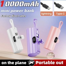 Portable Dual Connector For USB-C & iPhone Mini Power Bank Charger Fast Charging