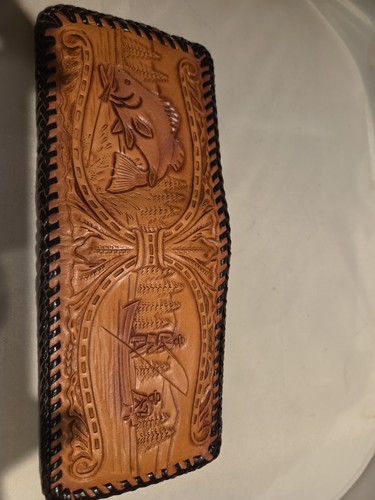 Vtg leather fly fishing - vtg,