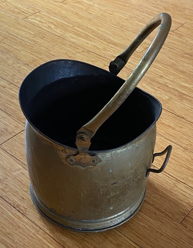 Vintage brass coal bucket - brass, with