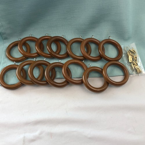 Vintage wood curtain rings - wood,