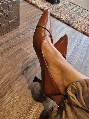 Brown tan kitten heels 36 - brown, eu