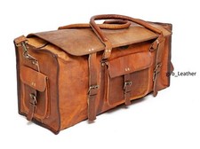 Bag Leather Travel Weekend Duffle Holdall Gym Luggage Overnight Large Duffel Men