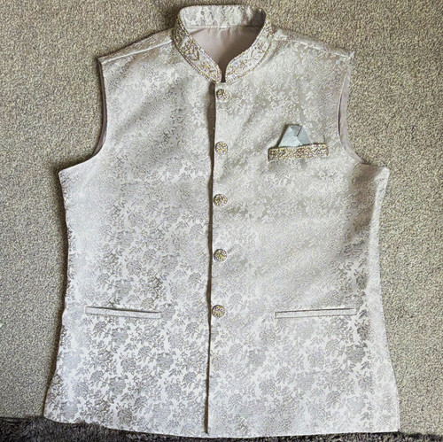 Men silver floral brocade - men’s,