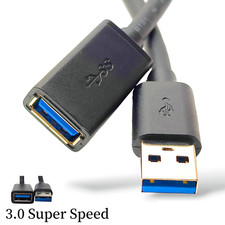 USB 3.0 24AWG Copper EXTENSION Cable A Plug to Socket Lead 50cm/1m/2m/3m/5m