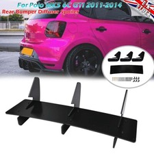 1 Set Rear Bumper Diffuser Spoiler Lip Splitters For VW Polo GTI 2011-2014 Black
