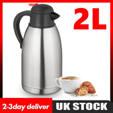 Large 2L Stainless Steel Tea Pot Insulated Vacuum Jug Flask Coffee Travel Thermo