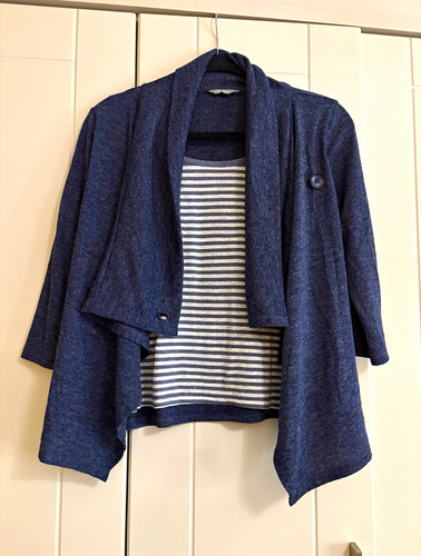 Woman navy jersey - woman, button