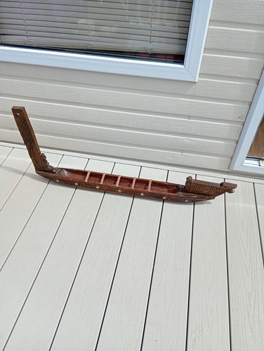 Vtg hand carved maori waka - vtg,