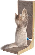 Cat Scratcher, 70 cm L-Shaped Wall-Mounted Scratch Pad Cardboard Scratching Sur