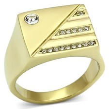 18K GOLD EP MENS DIAMOND