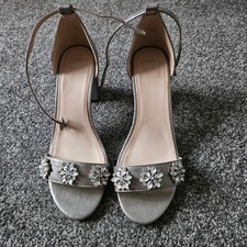 Faith Silver Ladies Evening Shoes Wide Fit - UK5 EU38
