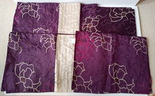 Dunelm Mill Purple Embroidered Scattered Flowers 2 Table Runners & 4 Mats