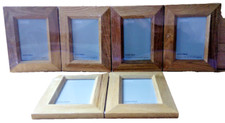 3 x New Sealed Oak Double Hinged Photo Frames for 6 Photos. 