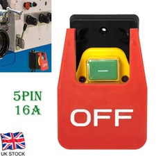 AC250V 16A Emergency Stop Push Button Switch Electromagnetic Start Switch 5Pin