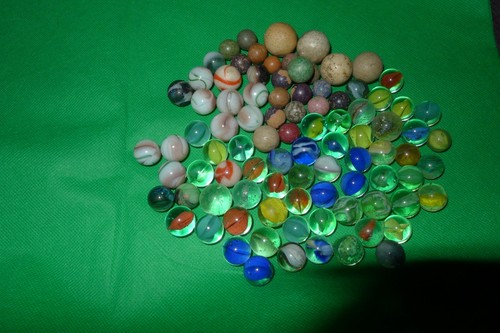 Bundle vintage marbles clay