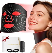 Red Light Therapy for Face,LED Face Mask with Neck Black,103 3-in-1 Light Beads