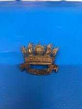 ORIGINAL  ROYAL NAVAL DIVISION HOOD  BATTALION CAP BADGE MAKER GAUNT TAB