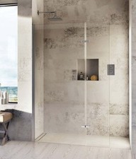 Aqata SP446-1700RHE Walk in Panel with Hinged Panel Right Hand in Chrome