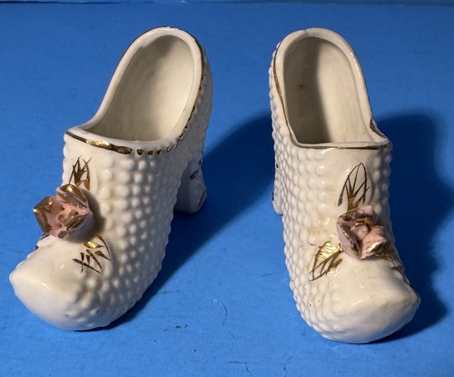 Pair white vintage ceramic - of,