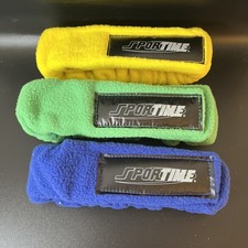 Set 3 Men’s Vintage 90’s 80’s Fleece Headbands Workout Sportime Multicolor