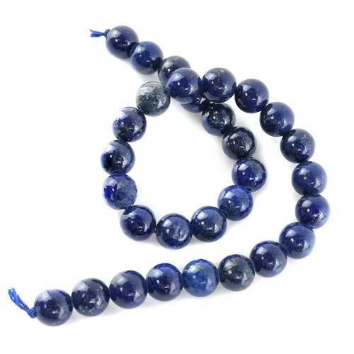 Blue lapis lazuli beads plain - blue,
