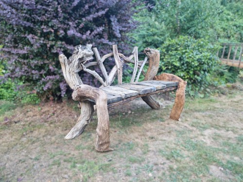 Driftwood garden seat rustic - ,