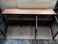 IKEA Black TV Stand / TV Bench / Storage, Black Metal & Wood, 150x36x54 cm