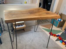Solid Wood Desk w/Hairpin Legs Used In Good Condition