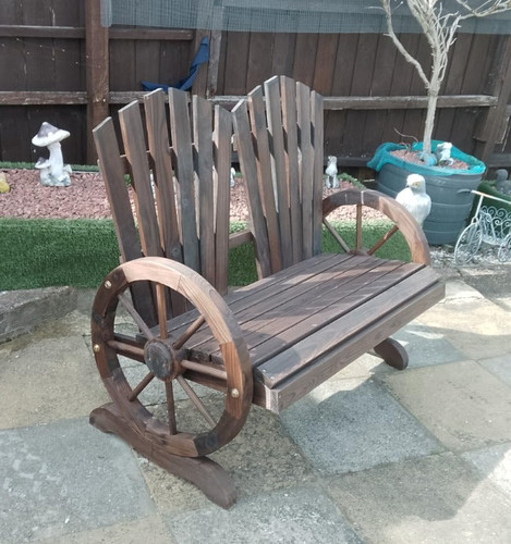 Rustic wooden bench - bench, outdoor