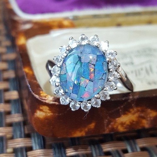 Australian opal mosaic - opal, clear