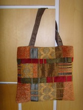 NEW AUTUMN SHADES  VINTAGE DESIGN TAPESTRY HEAVY PATCH FABRIC 16in Tote   bag
