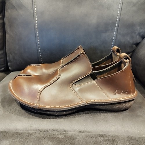 Clarks moccasins brown leather - brown,