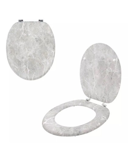 Grey marble effect toilet - grey,