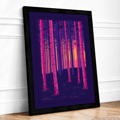 Neon forest modern framed wall - neon,