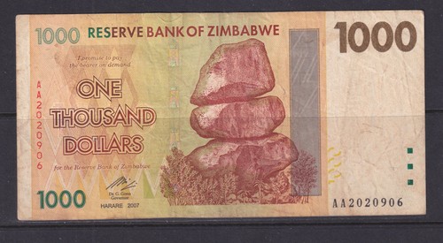 Zimbabwe 2007 1000 dollars - 2007,