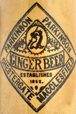 VINTAG 1900s PARKINSON CHESTERGATE MACCLESFIELD CHESHIRE STONE GINGERBEER BOTTLE