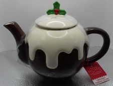 Home Collections Ceramic Christmas Pudding Tea Pot : New