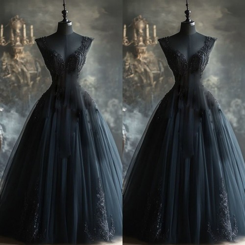 Gothic wedding dresses black - wedding,