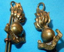 SUPERB ROYAL ENGINEERS BRASS BRITISH MILITARY COLLAR BADGE PAIR - GENUINE