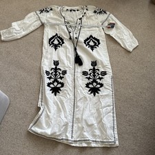 Zara linen cotton oversized embroidered kaftan . New without tags S M L up to 16