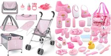 deAO Baby Doll Stroller Crib