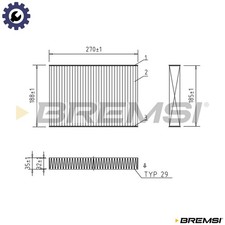 FILTER CABIN AIR FC0942C FOR PEUGEOT 508/SW/Van 4HL9HR /9HL /9HD /BHZ5FS 1.6L