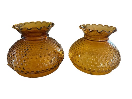 Vintage amber hobnail glass - vintage,