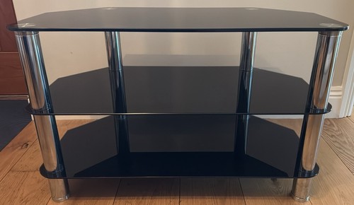 Black glass corner stand - tv,