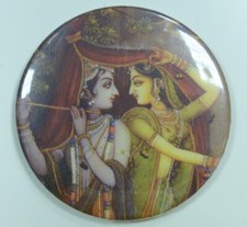 Hindu God Round Magnet - 5.5cm - Radha Krishna (MG6)