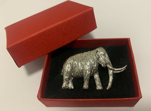 Woolly mammoth pewter pin - woolly,