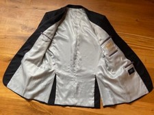 BLACK JACKET PURE NEW WOOL Lined MARKS & SPENCER COLLEZIONE Size MEDIUM Regular